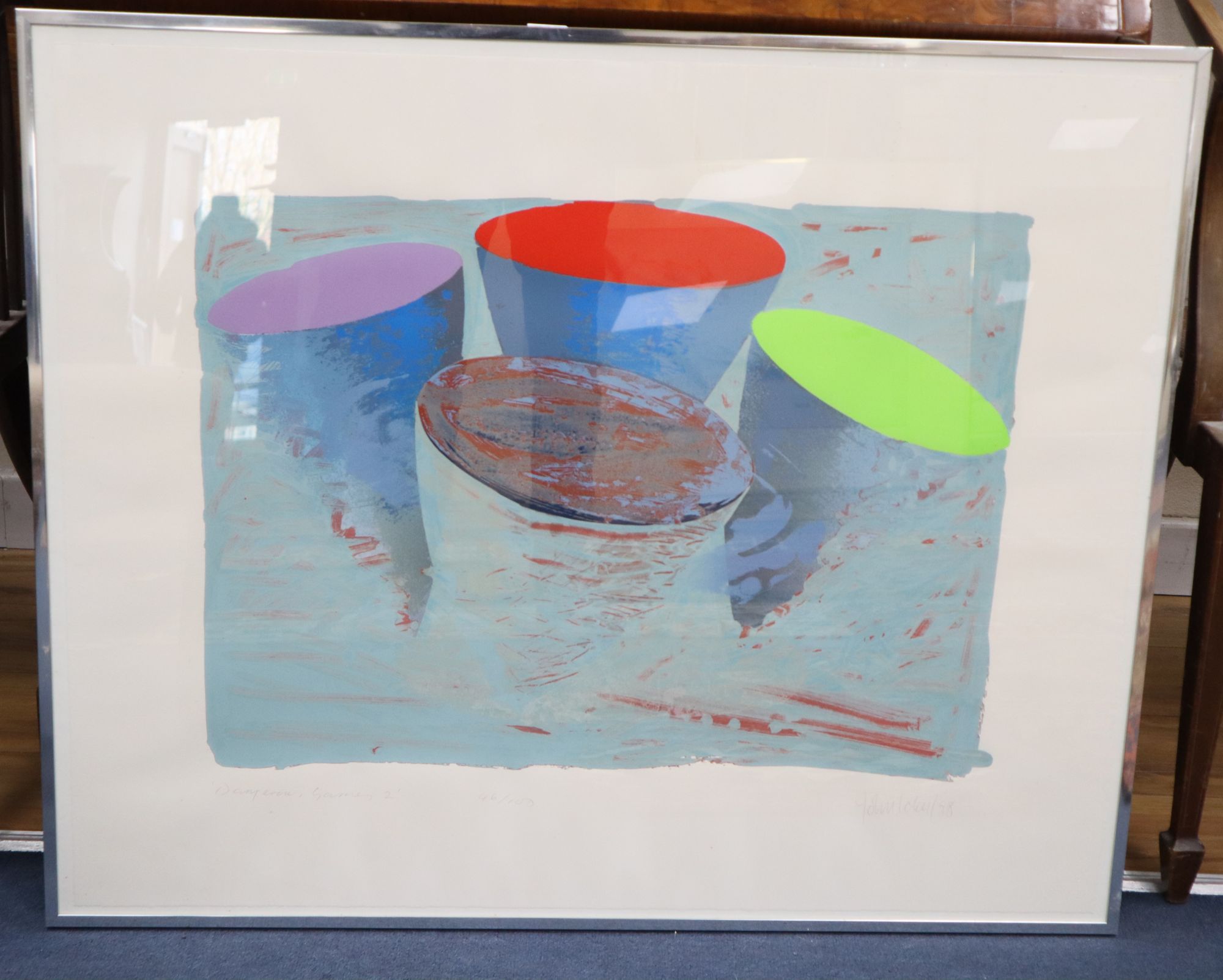 John Loker (b. 1938),Dangerous Games 2, colour screenprint, 72 x 88cm